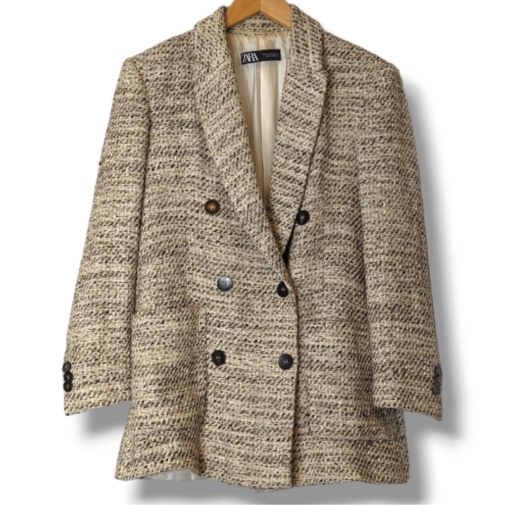 Zara Cream Tweed Blazer 💟